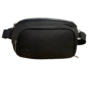 Suessie Black Diaper Bag With Waterproof Changing Pad Fanny Pack Size M